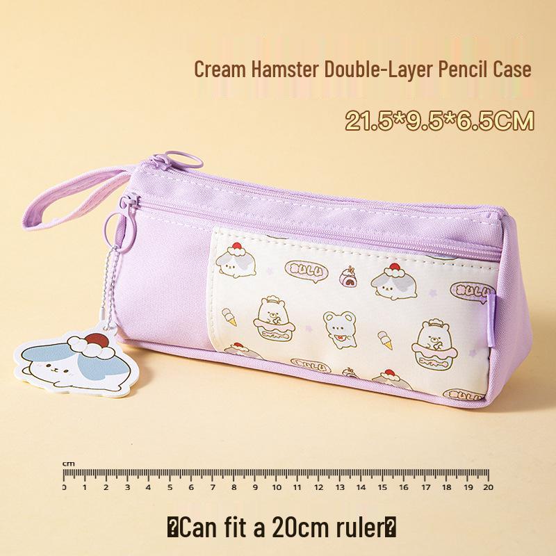 Yimulin Multi-functional Double-Layer Portable Pencil Case for Students