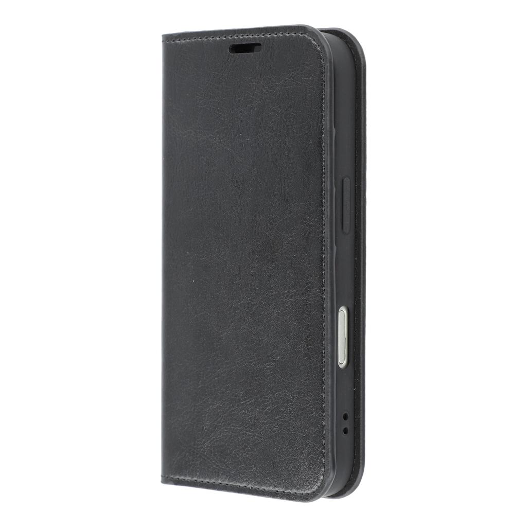 For iPhone 16 Pro Stand Cases Genuine Split Leather Wallet Phone Cover Magnetic Closure