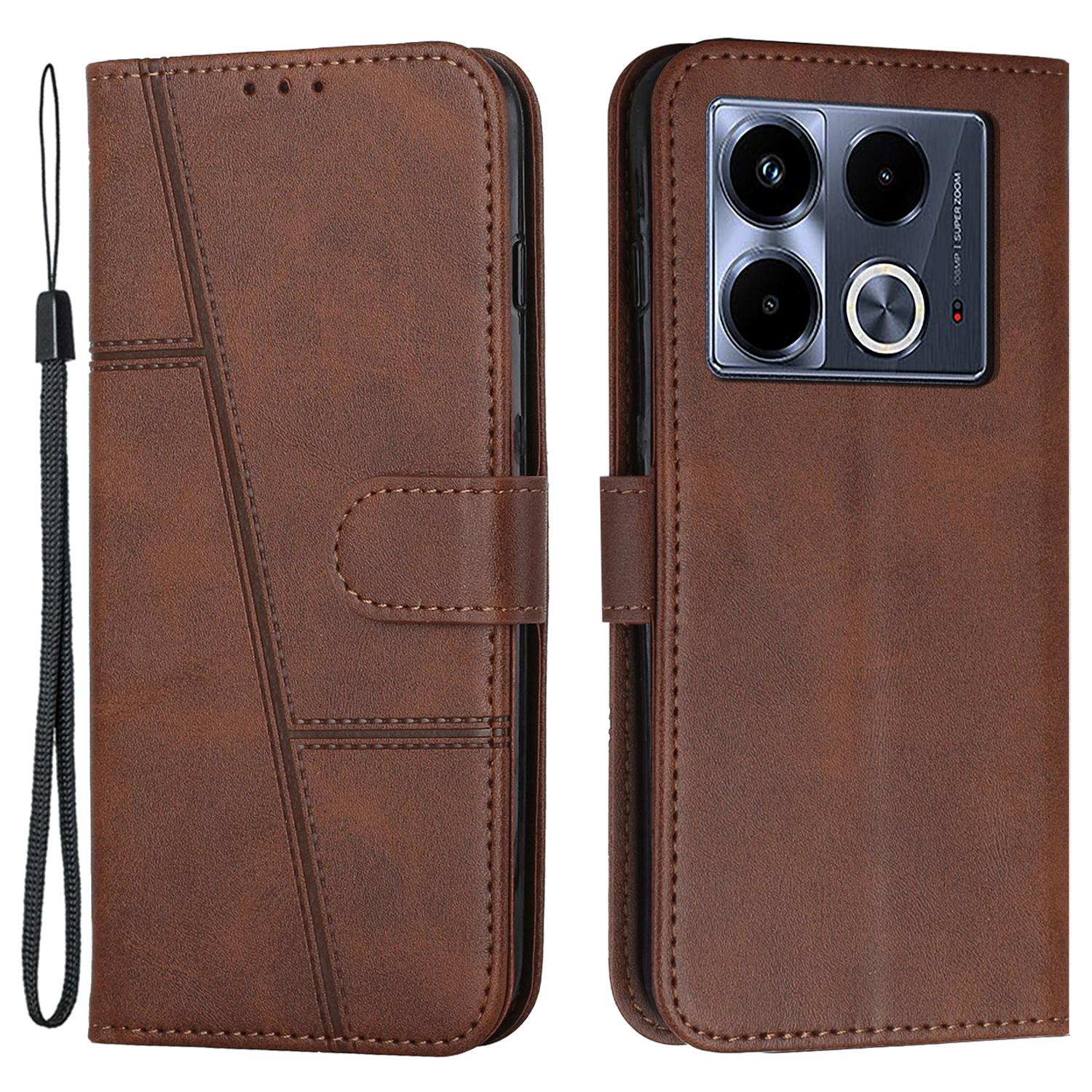 

For Infinix Note 40 5G Case Wallet PU Leather Phone Stand Cover Brown
