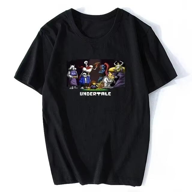 Undertale Oversize'owa Koszulka Unisex Streetwear Bawełniana Nowa Retro Krótki Rękaw Koszulka z Nadrukiem Graficznym Unisex Unisex Rękawy Klasyczna Koszulka
