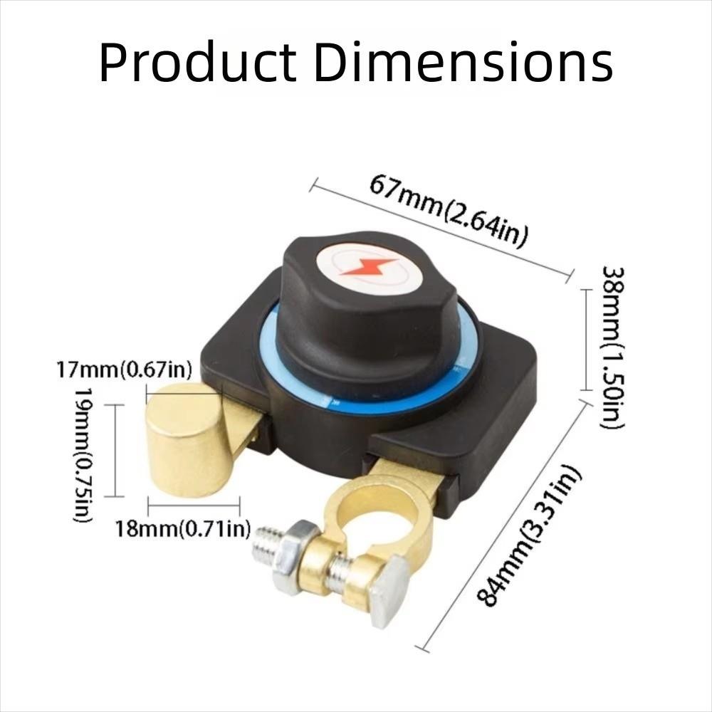 Waterproof Battery Disconnect Switch Manual Operation 12v-24v Power-Off Switch Negative Switch Copper