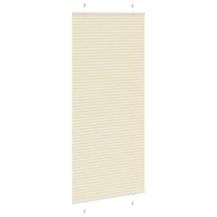 VidaXL Store Plissé Crème 90x200 Cm Largeur Du Tissu 89,4 Cm Polyester, Store Plissé De Fenêtre, Store Accordéon, Store 4015311