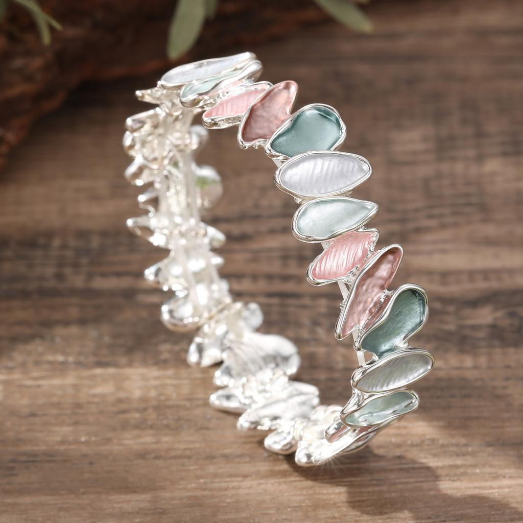 Farbige Malerei Öl Geometrische Blüte Elastisches Armband Klein Frisch Damen Vielseitig Unregelmäßige Blüte Armband