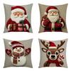Cartoon Santa Snowman Elk Sofa Cushion Cover Merry Christmas Pillow Case  Home Bed Car Decor