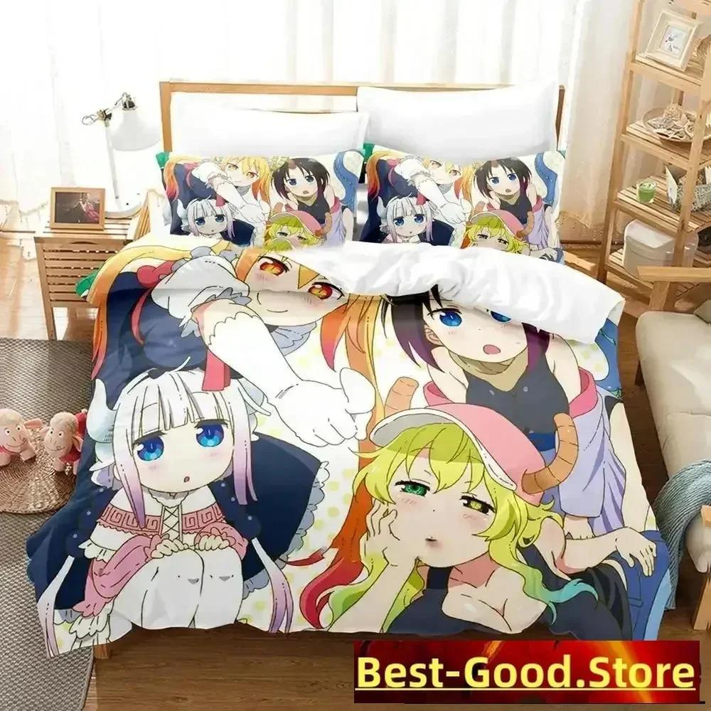 3D Miss Kobayashi's Dragon Maid Bedding Set Duvet Cover Bed Set Quilt Cover Pillowcase Comforter King Queen Size Boys Adult