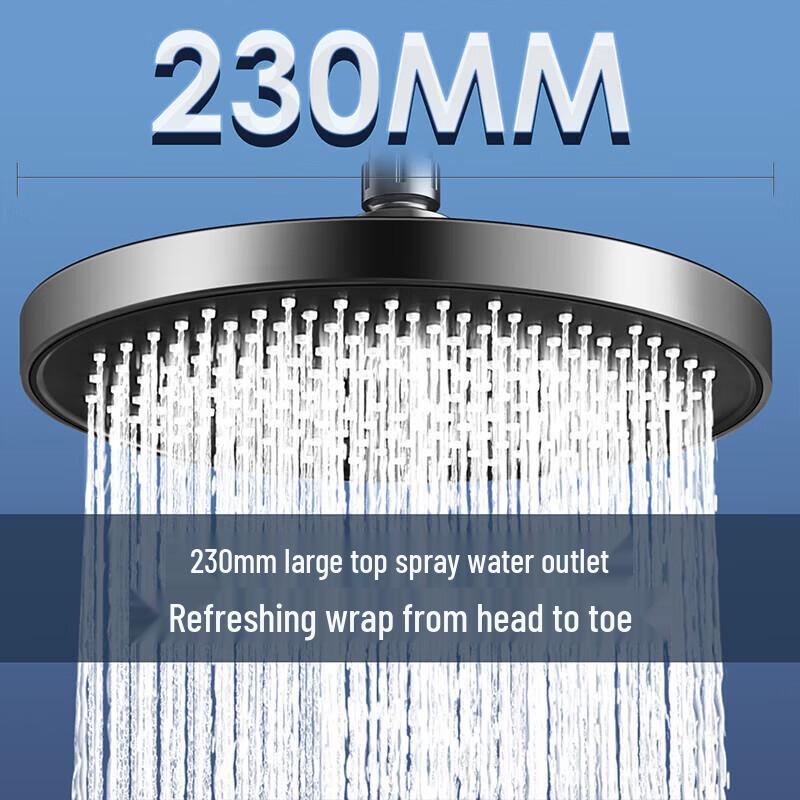Larsd Pressurized Water-Saving Round Ultra-Thin Top Spray Shower Head