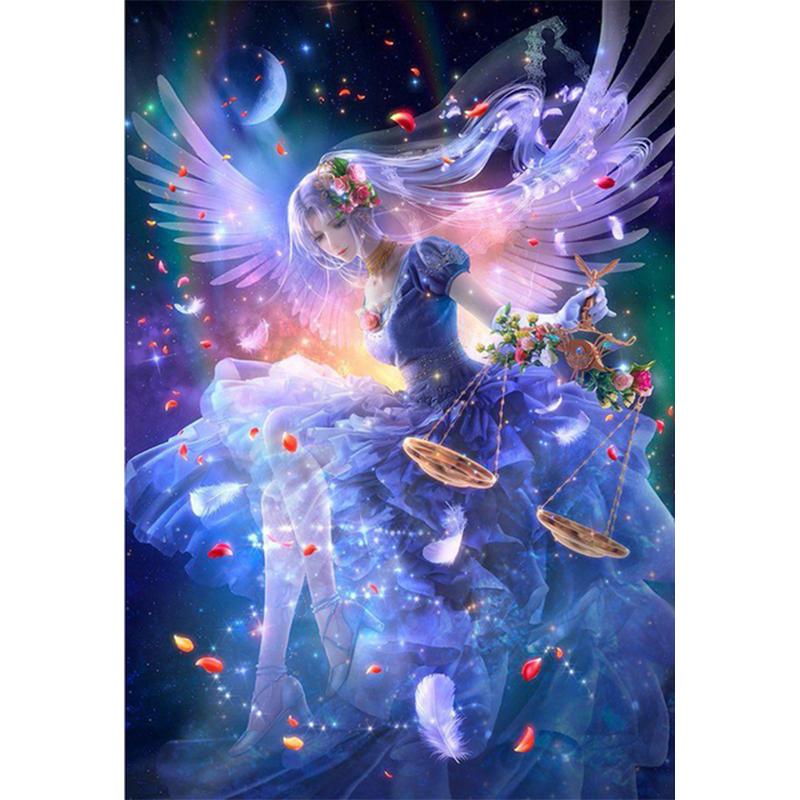 5D Diy Diamond Painting Flowers Woman Wings Cross Stitch Kits Full Round Drill Embroidery Mosaic Art Picture Of Bedroom Decor