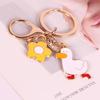 Keychain with Cute Little Duck and Flower Charm, Modern Artwork for Women, Gift for Girlfriends, Birthday Gifts and Small Birthday Surprises