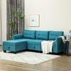 'L' Shape Modular Sofa, with Storage - Light Blue