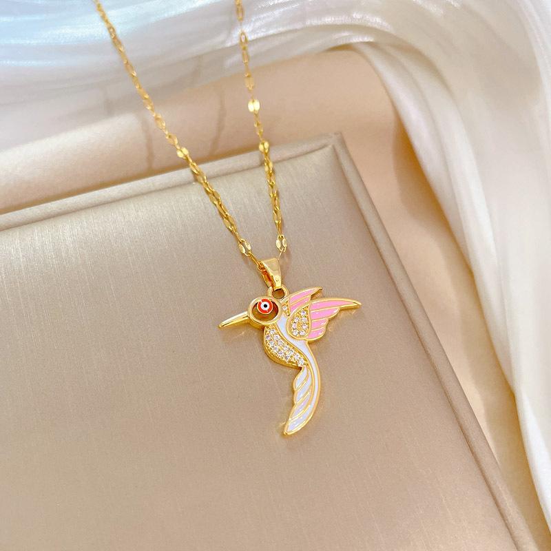 Titanium Steel Woodpecker Light Luxury Banquet Wedding Necklace Female Versatile Clavicle Chain Titanium Steel Chain