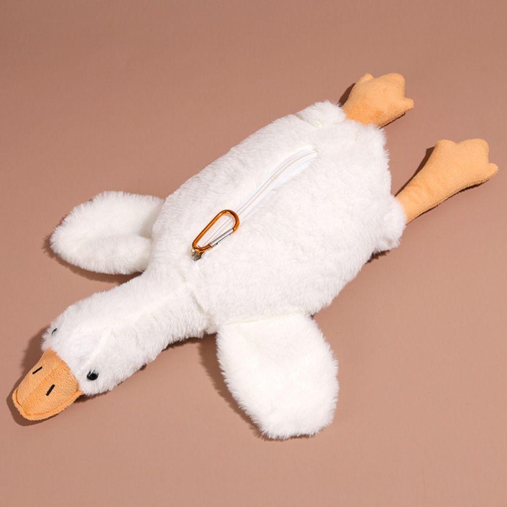 Plush Toys White Goose Pen Bag Pencil Pouch Stationery Storage Bag  Back To School