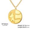Lemegeton BasketBall Necklace For Boy Men's Hip Hop Sports Necklace Stainless Steel Gold Plated Vintage Baseball Sports Chain