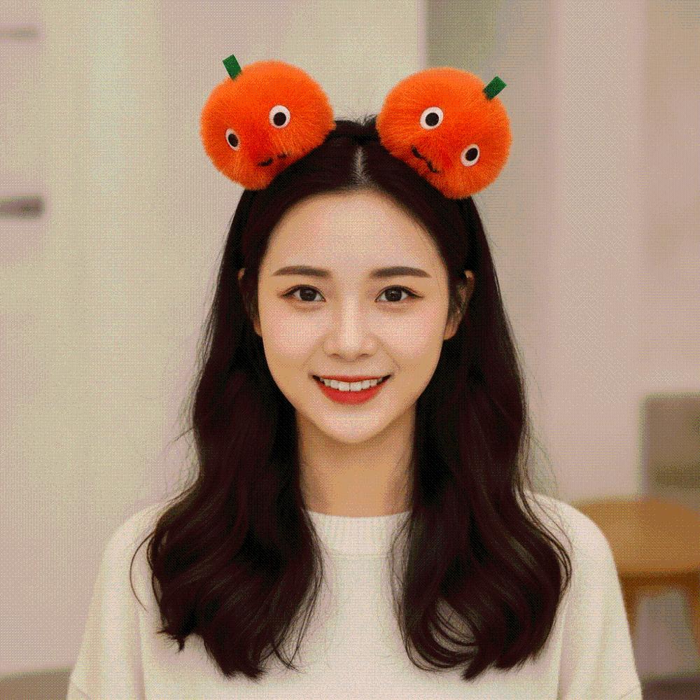 Fluffy Plush Bat Hairbands Elastic Pumpkin Hair Hoop Festive Hairpieces Spooky Headwear  Parade