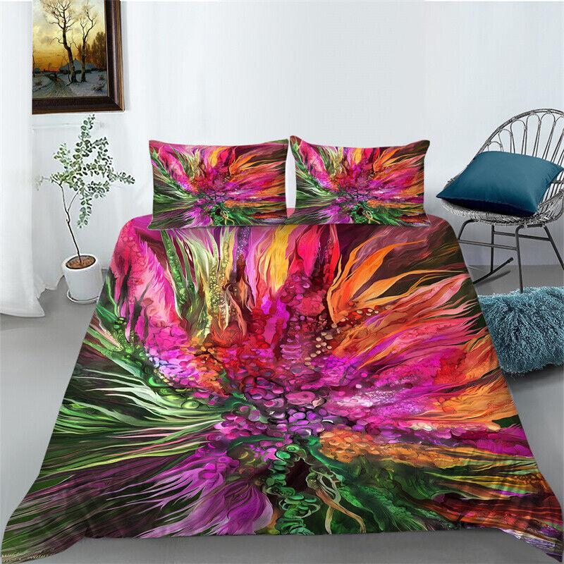 3D Flower Pattern Bedding Quilt/Duvet/Doona Cover Set Pillowcase