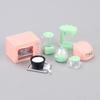 Miniature Kitchen Set: Rice Cooker, Oven, Juicer, Egg Steamer for Children's Dollhouse.