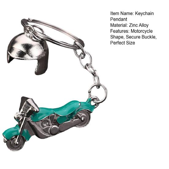 Keychain Pendant Motorcycle Shape Zinc Alloy Key Chain with Electroplated Double Helmet Design Cool Street Style Key Holder Backpack Car Accessory
