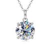 2026 New Minimalist Hip Hop Elegant Fashion Shiny Moissanite V-Neck Collarbone Chain Simple Solitaire Pendant Necklace for Women