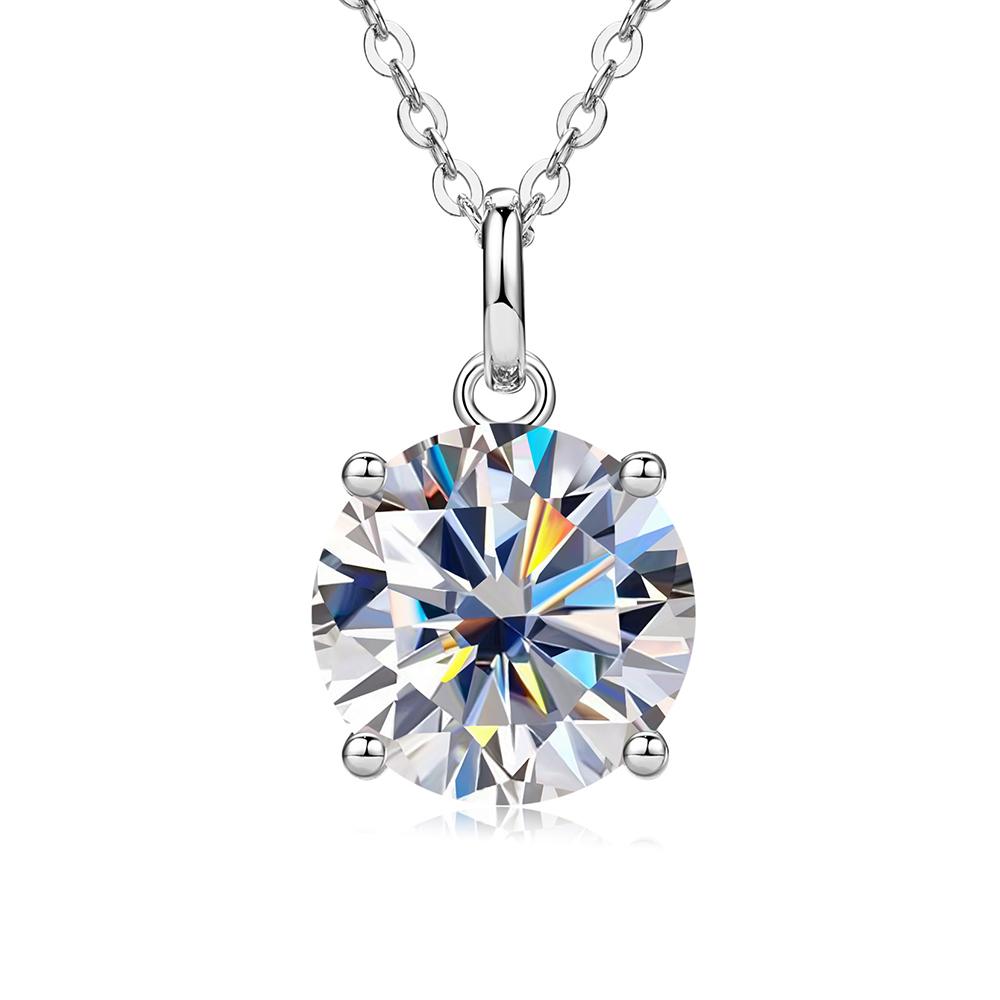 2026 New Minimalist Hip Hop Elegant Fashion Shiny Moissanite V-Neck Collarbone Chain Simple Solitaire Pendant Necklace for Women