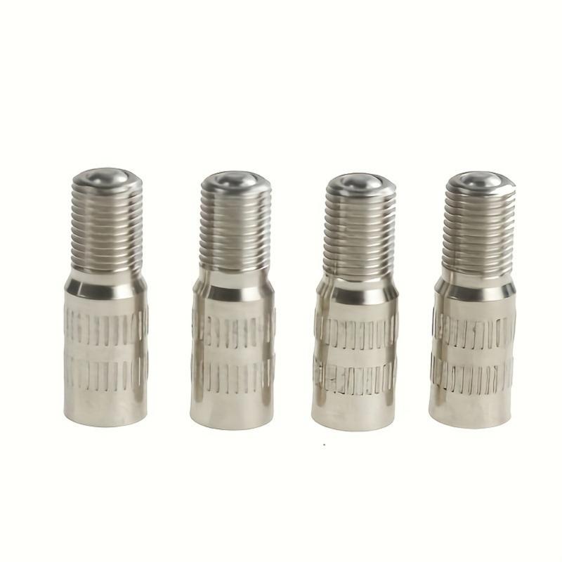 Three Size Tire Stem Extensions with Covers, Screw-On Metal Stem Adapter Set for Direct Stem Access in Tire Inflation and Pressure Checks