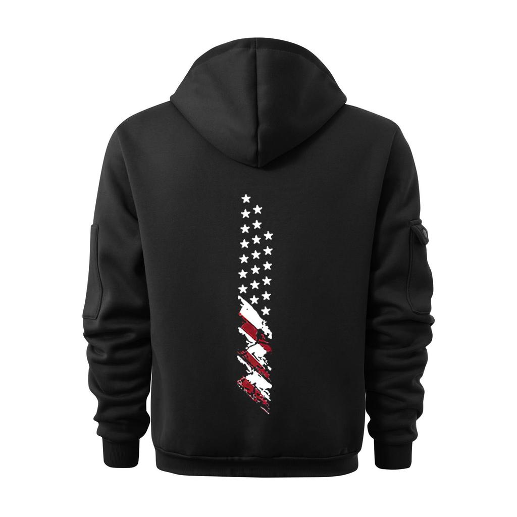 Flag Print Hoodie For Men Hoodie Zipper Pullover For Men Sport Plus Size Casual Hoodie