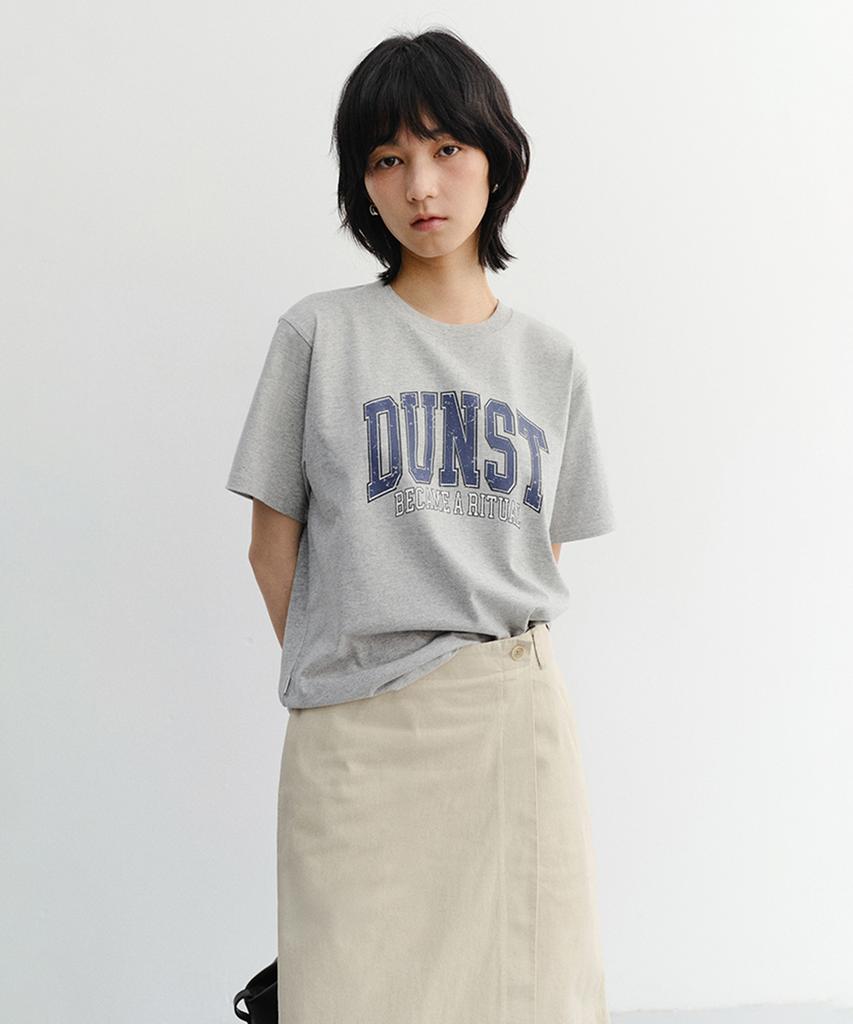 Deonseuteu Unisex Vintage Arch Logo T-Shirt_Udts6B145_Melange Gray