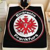1PC Frankfurt Football Print Flannel Blanket, High Quality All Seasons, Home Decor, Warmth and Comfort, Perfect for Christmas Gifts