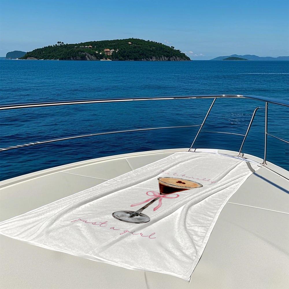 Coffee Cocktail Vibe Quick Drying Bath Towel Microfiber Beach Towel - Light Weight Swimming Camping  Yoga Beach Out