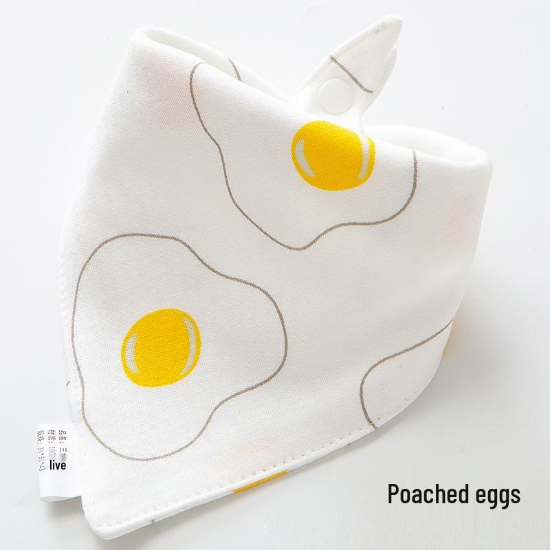 Pure Cotton Baby Drool Bib: Double-Layer Triangle Scarf with Snap Closure, Anti-Spit Up for Newborns