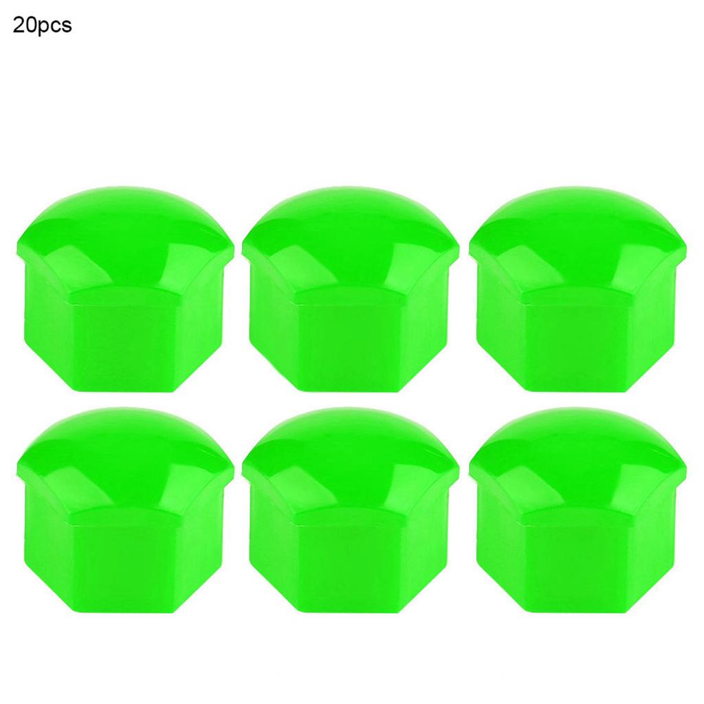 20pcs 19mm Car Wheel Nut Caps Auto Hub Screw Cover Bolt Rims Exterior Protection (Green)