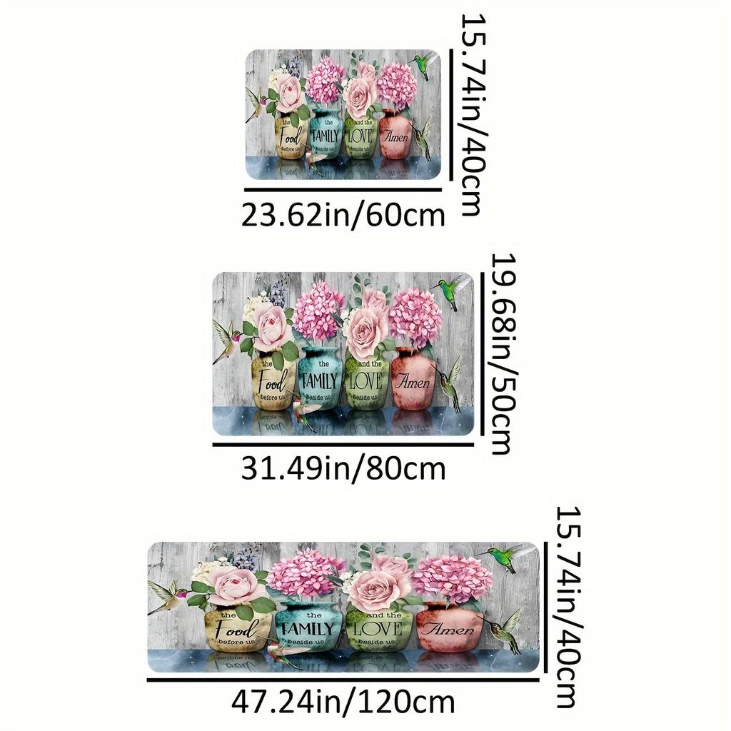 1 τεμ Bohemian Romantic Flower Μαλακό Χαλί Κουζίνας Αντι-Κουραμένο Χαλί κουζίνας Αδιάβροχο Αντιολισθητικό Σετ Χαλιά Runner Χαλί Χαλί Απορροφητικό Χαλί για Κουζίνα