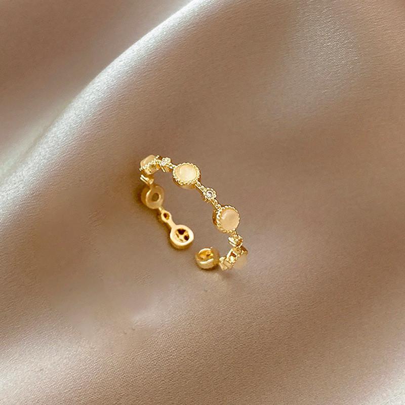 Exquisite Korean Rhinestone Five-pointed Star Adjustable Open Ring For Women Fashion Jewelry