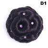 Synthetic Hair Bun Bud Hair Clips With Diamond Colorful Shiny For Women Ponytail Claw Clip Lifelike Hairpiece Styling Tools