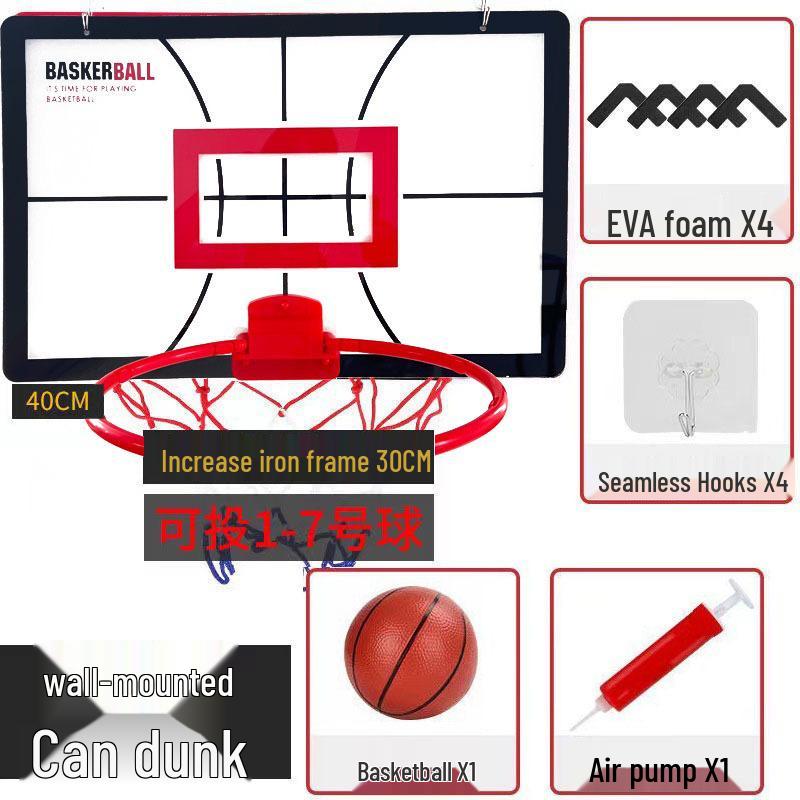 Punch-Free Foldable Basketball and Volleyball Hoop for Kids - Indoor/Outdoor Wall-Mounted Dunk Board