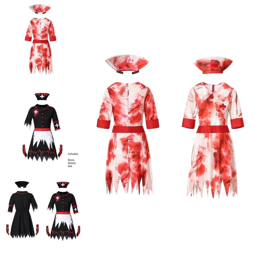 Yumeikeshi Women's Halloween Cosplay Costume Blood Nurse Maid Doctor Outfit