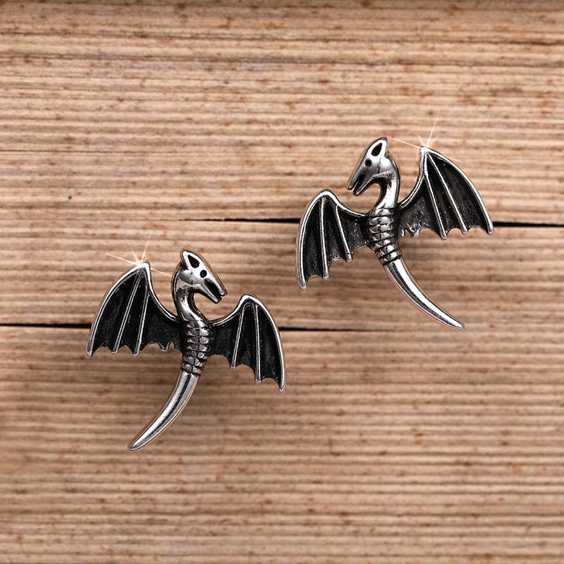 Halloween dinosaur pterosaur stud earrings female, wings retro dark wind earrings, new manufacturer