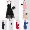 Elegant Women Summer Yarn Splicing Dress Sleeveless Boho Beach Sundress For Casual Wear
