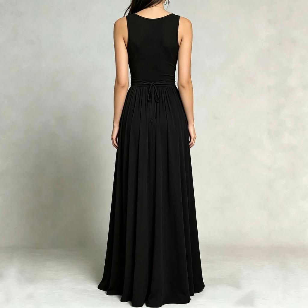 Women's Color Sleeveless Tank Dress with Pockets Long Length for Casual Everyday Wear