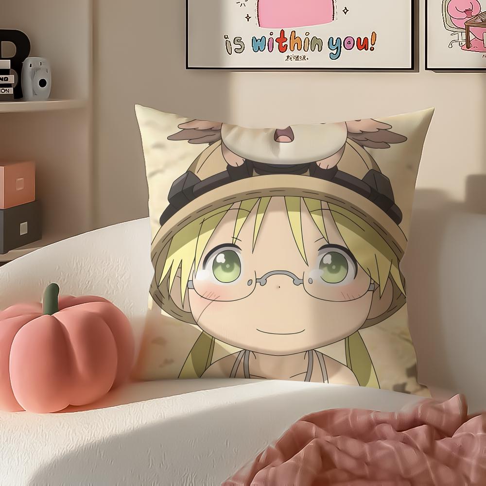 Anime Haunting NNanachi Riko from Made In AAbyss Cushion Cover Pillowcase Short Plush Invisible Zipper Room Sofa Cushion Cover
