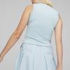 Puma Solid Color Casual Sports Ribbed Sleeveless Pullover Women Tops Light-Blue 624308-22