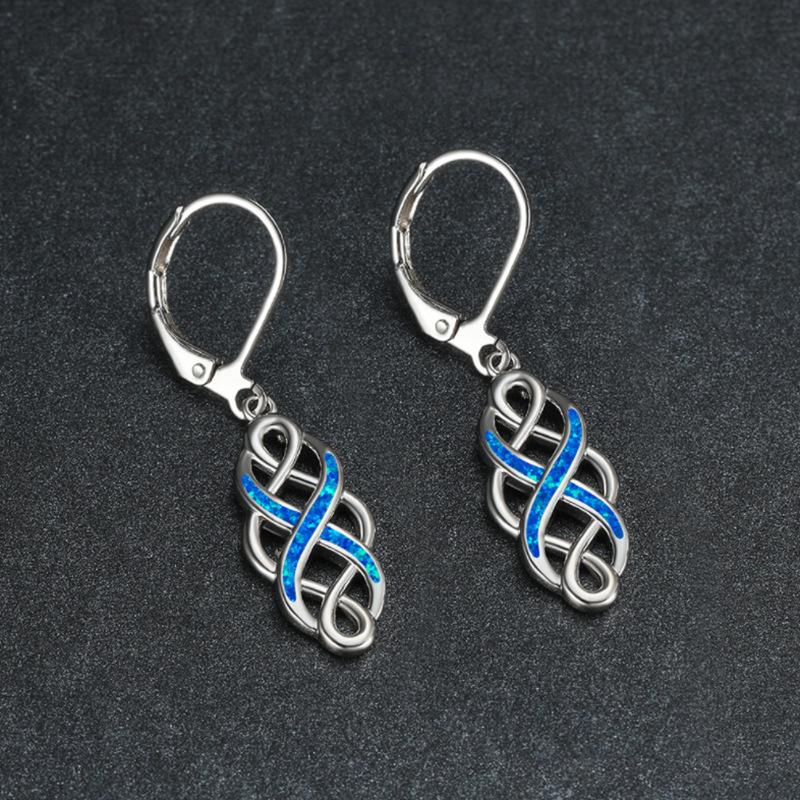 Eco-friendly Ethnic Opal Alloy Earrings - Retro Chinese Style Woven Ear Studs
