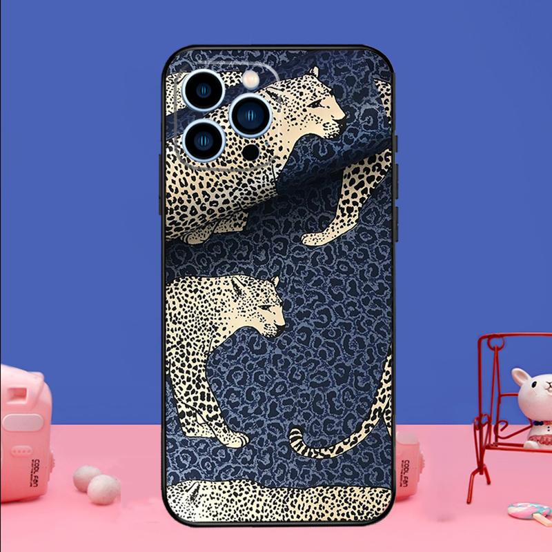 Fashion Leopard Print Phone Case For iPhone 17 16 15 14 13 11 12 Pro Max Plus 13 12 mini 16e 17 Air Bumper Cover
