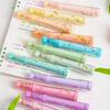 4pcs Meet Florescence Color Highlighter Pens Set New Spring Flower Brush Tip Marker for Drawing Painting School A7719