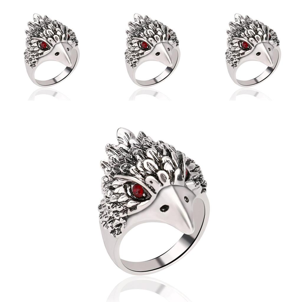 Stylish And Versatile Cool Punk Animal Ring Eagle Biker Ring Fashion Jewelry