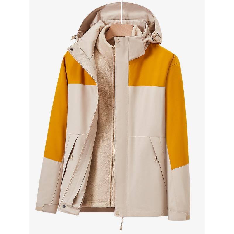 Herren- und Damen-Drei-in-Eins Abnehmbare Outdoor Wasserdichte Kletterbekleidung Frühling und Herbst Outdoor Winddichte Kletterbekleidung Jacke