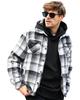 GATCHA Padded Jacket with Detachable Hood and Embroidered Check Long for Men and Perfect for Surfing and Casual Size L Pattern, Sleeve, Women, Wear,