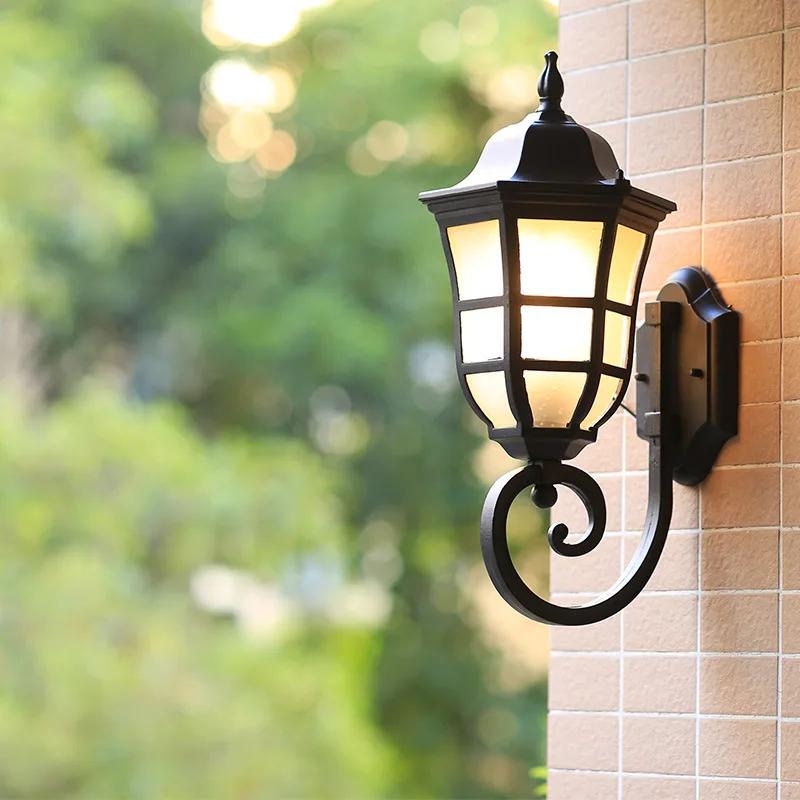 Sconce Lamp Waterproof Garden Decoration Outdoor Vintage Porch Lamp Black European Style Retro Outdoor Wall Light Garden