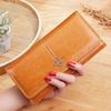 Vintage PU Leder Frauen Lange Brieftaschen Große Kapazität Geld Tasche Neue Design Handy Tasche 2 Falten Multi Karten Halter banknote Münze Geldbörse