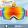 Kids Snowmobile Goggles Boys Girls Snowboard Glasses Snow Sports for Children Age 4-12 Anti Fog UV Protection Ski Skiing Goggles