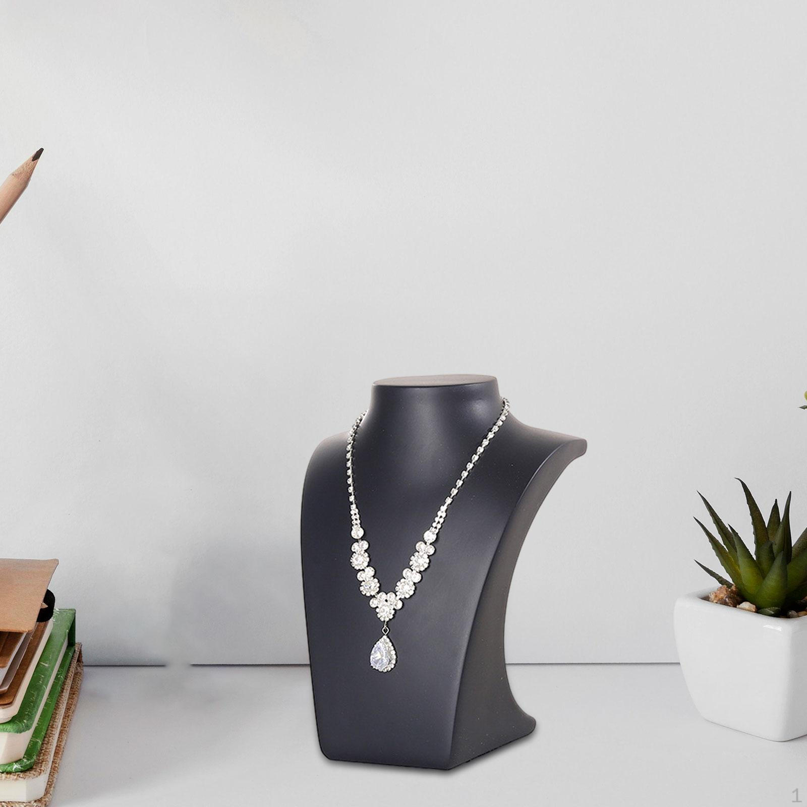 

Ювелирное ожерелье дисплей бюст цепь стойка манекен модель для столешницы Black 14x10.5x19.5cm