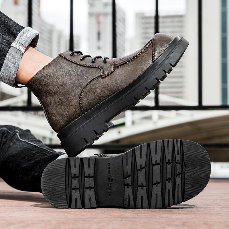 Fashion Men's Leather Boots High-top Retro Vintage Outdoor Boots Fashion Casual Winter Boots Handmade High Quality Tooling Shoes